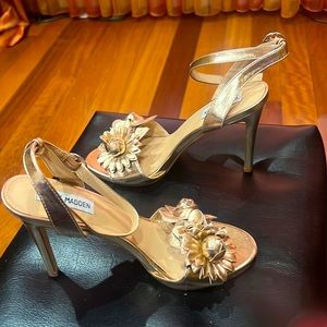 STEVE MADDEN SASSIE Sandal Floral Rose Gold Heels Shoes Pumps Women's US 7.5 new